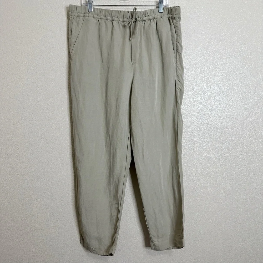 NWT H&M Linen Blend Drawstring Pull On Jogger Pants, Sz Large